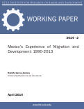 Cover page: Mexico’s experience of migration and development 1990-2013