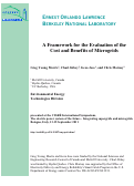 Cover page: A Framework for the Evaluation of the Cost and Benefits of Microgrids