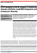 Cover page of CLSY docking to Pol IV requires a conserved domain critical for small RNA biogenesis and transposon silencing