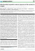 Cover page: Mitochondrial respiration reduces exposure of the nucleus to oxygen.