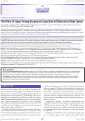 Cover page: The Effect of Upper Airway Surgery on Loop Gain in Obstructive Sleep Apnea.