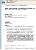 Cover page: Correspondence Between Psychometric and Clinical High Risk for Psychosis in an Undergraduate Population