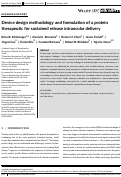 Cover page: Device design methodology and formulation of a protein therapeutic for sustained release intraocular delivery.