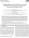 Cover page: Complementarities in the Diffusion of Personal Computers and the Internet: Implications for the Global Digital Divide