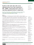 Cover page: Quality of life with ribociclib versus abemaciclib as first-line treatment of HR+/HER2− advanced breast cancer: a matching-adjusted indirect comparison