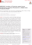 Cover page: MEDI3902 Correlates of Protection against Severe Pseudomonas aeruginosa Pneumonia in a Rabbit Acute Pneumonia Model