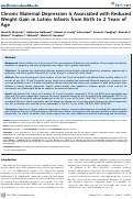 Cover page: Chronic maternal depression is associated with reduced weight gain in latino infants from birth to 2 years of age.