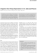 Cover page: Litigation Over Sleep Deprivation in U.S. Jails and Prisons