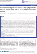 Cover page: Women seeking second opinion for symptomatic uterine leiomyoma: role of comprehensive fibroid center