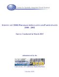 Cover page of Survey of CSISS Program Applicants and Participants, 2000‒2002
