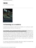 Cover page: Archaeology as a Vendetta