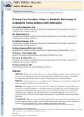 Cover page: Primary Care Providers’ Views on Metabolic Monitoring of Outpatients Taking Antipsychotic Medication