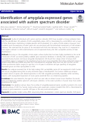 Cover page: Identification of amygdala-expressed genes associated with autism spectrum disorder