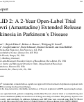 Cover page: EASE LID 2: A 2-Year Open-Label Trial of Gocovri (Amantadine) Extended Release for Dyskinesia in Parkinson's Disease.