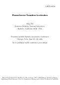 Cover page: Plasma inverse transition acceleration