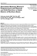 Cover page: Association Between Women’s Empowerment and Maternal and Child Nutrition in Kalalé District of Northern Benin