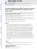 Cover page: Associations between young children’s exposure to household violence and behavioural problems: Evidence from a rural Kenyan sample