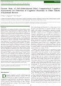 Cover page: Current State of Self-Administered Brief Computerized Cognitive Assessments for Detection of Cognitive Disorders in Older Adults: A Systematic Review