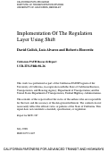 Cover page: Implementation Of The Regulation Layer Using Shift