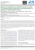 Cover page: Influence of supplemental condensed tannins on initial 112-d feedlot growth-performance and characteristics of digestion of calf-fed Holstein steers