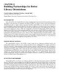 Cover page: Building Partnerships for Better Library Orientations