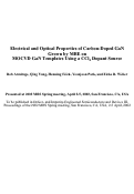 Cover page: Electrical and optical properties of carbon-doped GaN grown by MBE on 
MOCVD GaN templates using a CCl4 dopant source