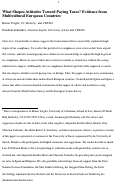 Cover page: What Shapes Attitudes Toward Paying Taxes? Evidence from Multicultural European Countries