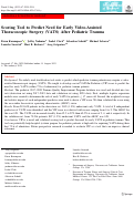 Cover page: Scoring Tool to Predict Need for Early Video-Assisted Thoracoscopic Surgery (VATS) After Pediatric Trauma.