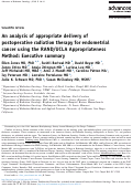 Cover page: An analysis of appropriate delivery of postoperative radiation therapy for endometrial cancer using the RAND/UCLA Appropriateness Method: Executive summary.