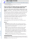 Cover page: Impact of a Multi-Level, Multi-Component, System Intervention on HPV Vaccination in a Federally Qualified Health Center.