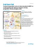 Cover page: Context-dependent roles of mitochondrial LONP1 in orchestrating the balance between airway progenitor versus progeny cells