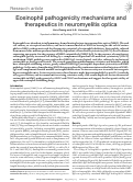 Cover page: Eosinophil pathogenicity mechanisms and therapeutics in neuromyelitis optica