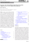 Cover page: Jet energy scale and resolution measured in proton–proton collisions at s=13 TeV with the ATLAS detector