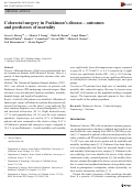 Cover page: Colorectal surgery in Parkinson's disease--outcomes and predictors of mortality.