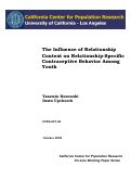 Cover page: The Influence of Relationship Context on Relationship-Specific Contraceptive Behavior Among Youth