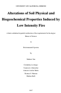 Cover page: Alterations of Soil Physical and Biogeochemical Properties Induced by Low Intensity Fire