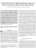 Cover page: Quench Detection for High-Temperature Superconductor Conductors Using Acoustic Thermometry