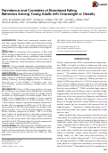 Cover page: Prevalence and Correlates of Disordered Eating Behaviors Among Young Adults with Overweight or Obesity