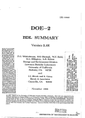 Cover page: 2.1E BDL Summary