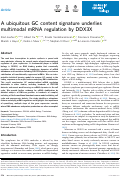 Cover page: A ubiquitous GC content signature underlies multimodal mRNA regulation by DDX3X