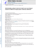 Cover page: Administrative Coding in Electronic Health Care Record‐Based Research of NAFLD: An Expert Panel Consensus Statement