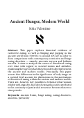 Cover page: Ancient Hunger, Modern World