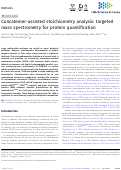 Cover page: Concatemer-assisted stoichiometry analysis: targeted mass spectrometry for protein quantification