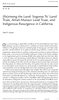 Cover page: (Re)riteing the Land: Sogorea Te’ Land Trust, Amah Mutsun Land Trust, and Indigenous Resurgence in California