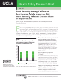 Cover page: Food Security Among California's Low-Income Adults Improves, But Most Severely Affected Do Not Share in Improvement