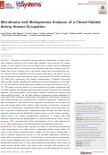 Cover page: Microbiome and Metagenome Analyses of a Closed Habitat during Human Occupation