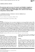 Cover page: Presentation and outcomes of systemic non-Hodgkin's lymphoma: A comparison between patients with acquired immunodeficiency syndrome (AIDS) treated with highly active antiretroviral therapy and patients without AIDS