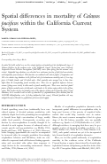 Cover page: Spatial differences in mortality of Calanus pacificus within the California Current System