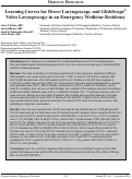 Cover page: Learning Curves for Direct Laryngoscopy and GlideScope® Video Laryngoscopy in an Emergency Medicine Residency