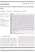 Cover page: Iron overload causes a mild and transient increase in acute lung injury.